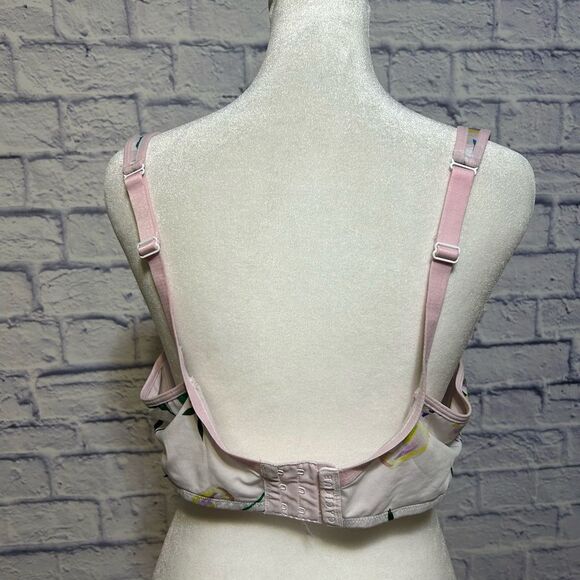 CACIQUE SMOOTH BALCONETTE WHITE TROPICAL LILY FLORAL LIGHTLY LINED BRA 40D - Picture 8 of 8